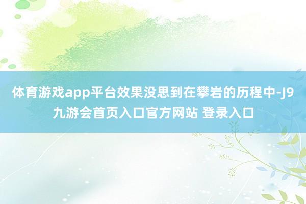 体育游戏app平台效果没思到在攀岩的历程中-J9九游会首页入口官方网站 登录入口