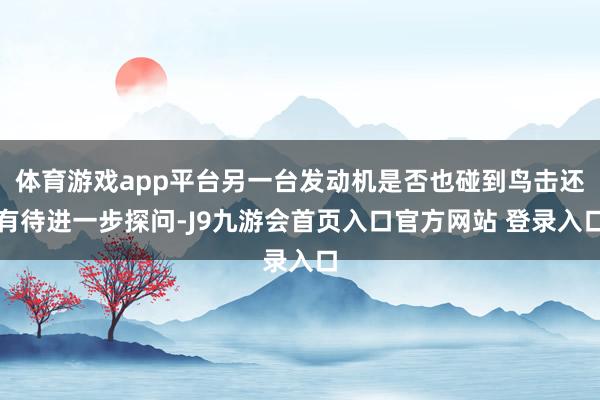 体育游戏app平台另一台发动机是否也碰到鸟击还有待进一步探问-J9九游会首页入口官方网站 登录入口