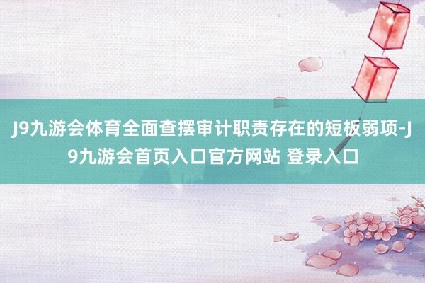 J9九游会体育全面查摆审计职责存在的短板弱项-J9九游会首页入口官方网站 登录入口